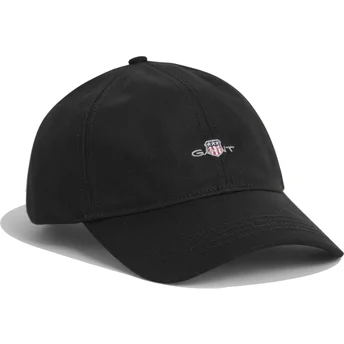 Gorra curva negra ajustable Shield Cotton Twill Black de Gant