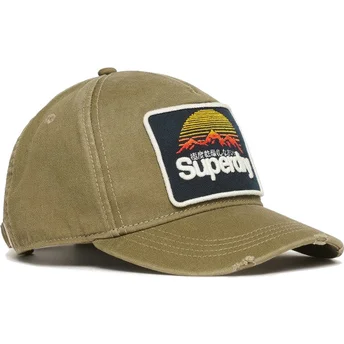 Gorra curva verde ajustable Graphic Khaki de Superdry