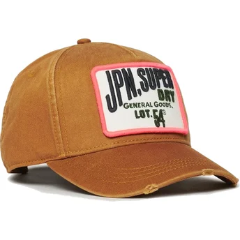 Gorra curva marrón ajustable Graphic Denim Co Tobacco Brown de Superdry