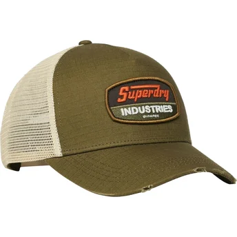 Gorra trucker verde Dirt Road Dark Khaki de Superdry
