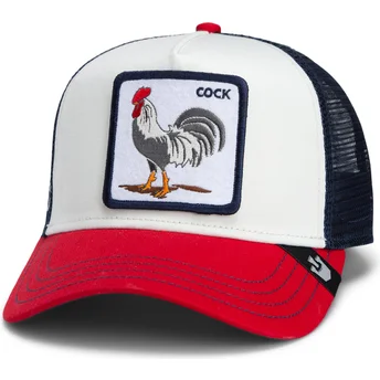 Šiltovky zaoblená kamionista viacfarebná snapback Goorin Bros. Cock Team Rooster Original Recipe Team Pride The Farm White, Navy Blue and Red Hat The Farm de Go