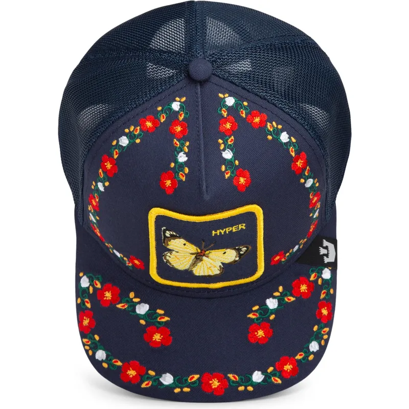 cap-zaoblena-navy-blue-snapback-goorin-bros-butterfly-hyper-active-flora-fauna-the-farm-navy-blue-hat-the-farm-de-goorin-bros