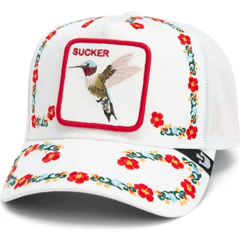 Šiltovky zaoblená kamionista biely snapback Goorin Bros. Hummingbird Sucker Necessary Nectar Flora Fauna The Farm White Hat The Farm de Goorin Bros.
