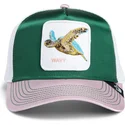 gorra-trucker-verde-blanca-y-rosa-tortuga-wavy-allablur-great-escape-the-farm-de-goorin-bros