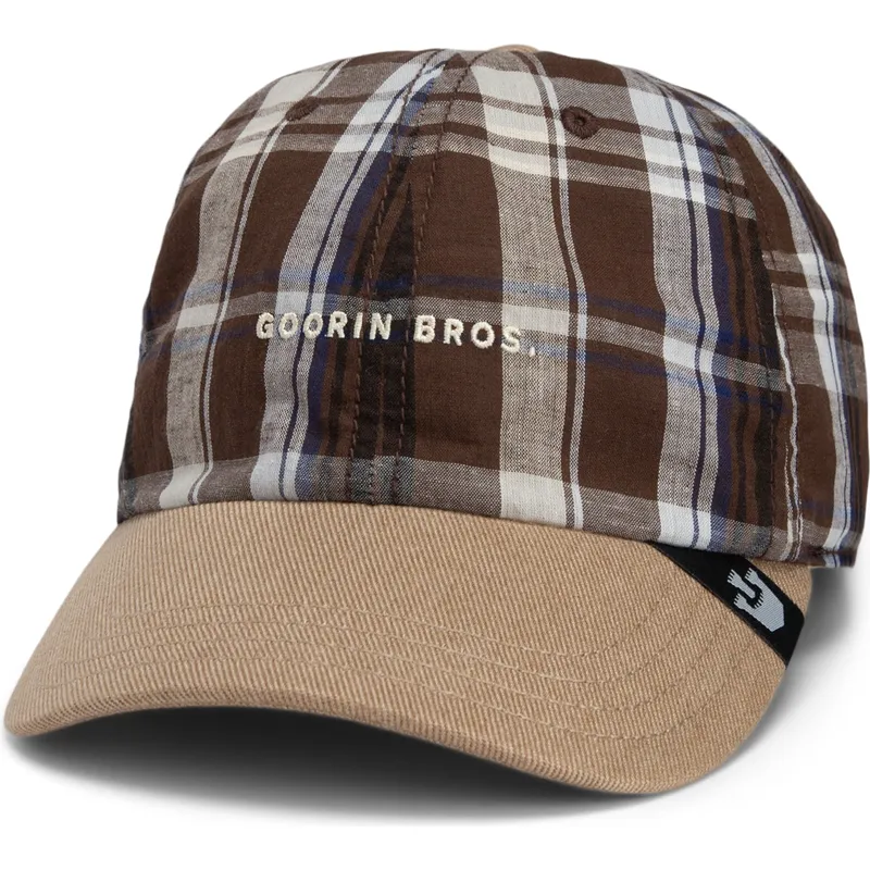 cap-zaoblena-brown-snapback-goorin-bros-curved-brim-ask-your-mother-papa-cap-madras-the-farm-brown-cap-the-farm-de-goorin-bros