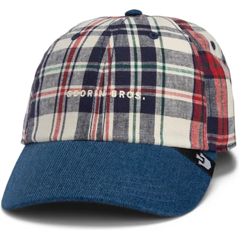 Šiltovky zaoblená tmavomodrá snapback Goorin Bros. Curved Brim Raised In A Barn Papa Cap Madras The Farm Navy Blue and Red Cap The Farm de Goorin Bros.