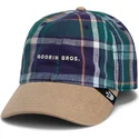gorra-curva-azul-marino-y-marron-snapback-hardly-working-papa-cap-madras-the-farm-de-goorin-bros