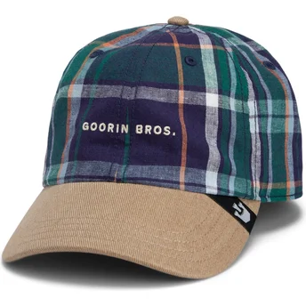 Cap zaoblená multicolor snapback Goorin Bros. Curved Brim Hardly Working Papa Cap Madras The Farm Navy Blue and Brown Cap The Farm de Goorin Bros.