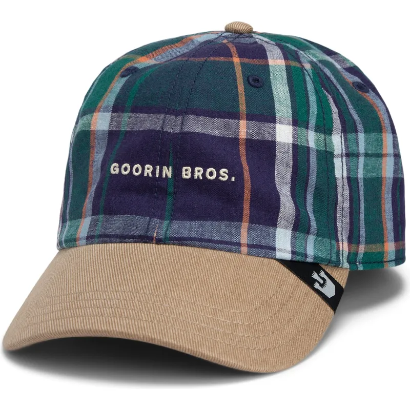 siltovky-zaoblena-viacfarebna-snapback-goorin-bros-curved-brim-hardly-working-papa-cap-madras-the-farm-navy-blue-and-brown-cap-t
