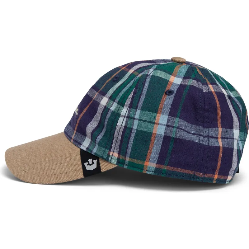 cap-zaoblena-multicolor-snapback-goorin-bros-curved-brim-hardly-working-papa-cap-madras-the-farm-navy-blue-and-brown-cap-the-far