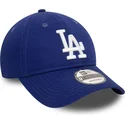 blaue-verstellbare-curved-cap-9twenty-league-essential-der-los-angeles-dodgers-mlb-von-new-era