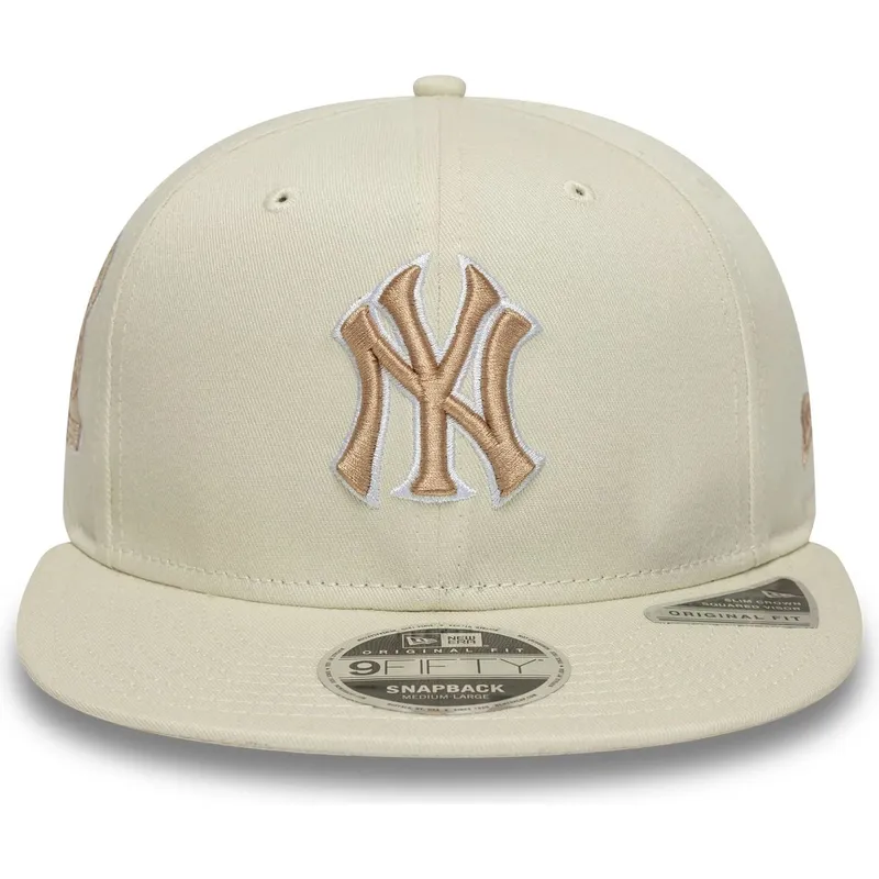 beige-flatcap-snapback-mit-beigem-logo-9fifty-original-fit-world-series-der-new-york-yankees-mlb-von-new-era