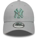 new-era-9forty-new-york-yankees-mlb-team-outline-verstellbare-graue-kappe-mit-grauem-logo