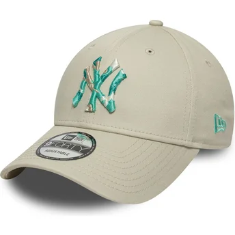 Cap zaoblená beige adjustable strap 9FORTY Seasonal Infill New York Yankees MLB New Era