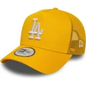 gelbe-trucker-kappe-a-frame-league-essential-der-los-angeles-dodgers-mlb-von-new-era