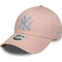 new-era-curved-brim-women-white-logo-9forty-league-essential-new-york-yankees-mlb-pink-adjustable-cap