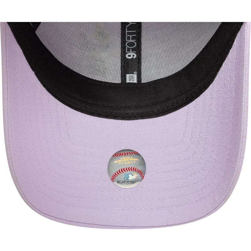 violette-verstellbare-curved-cap-fur-damen-9forty-floral-icon-der-new-york-yankees-mlb-von-new-era