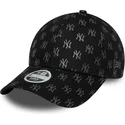 new-era-mlb-new-york-yankees-9forty-damen-verstellbare-schwarze-kappe-mit-monogramm