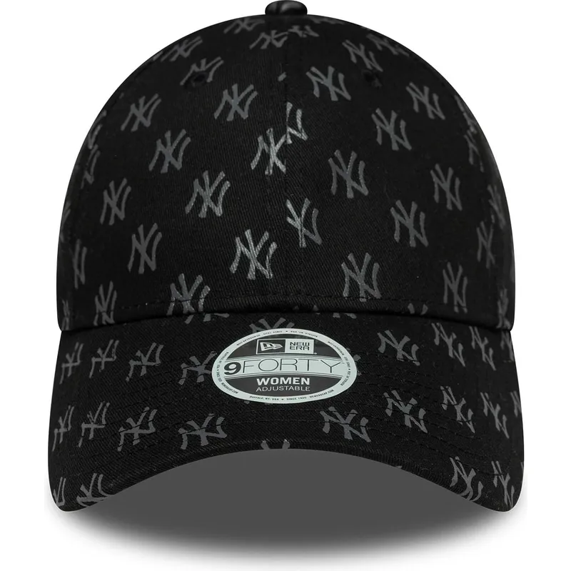 new-era-mlb-new-york-yankees-9forty-damen-verstellbare-schwarze-kappe-mit-monogramm