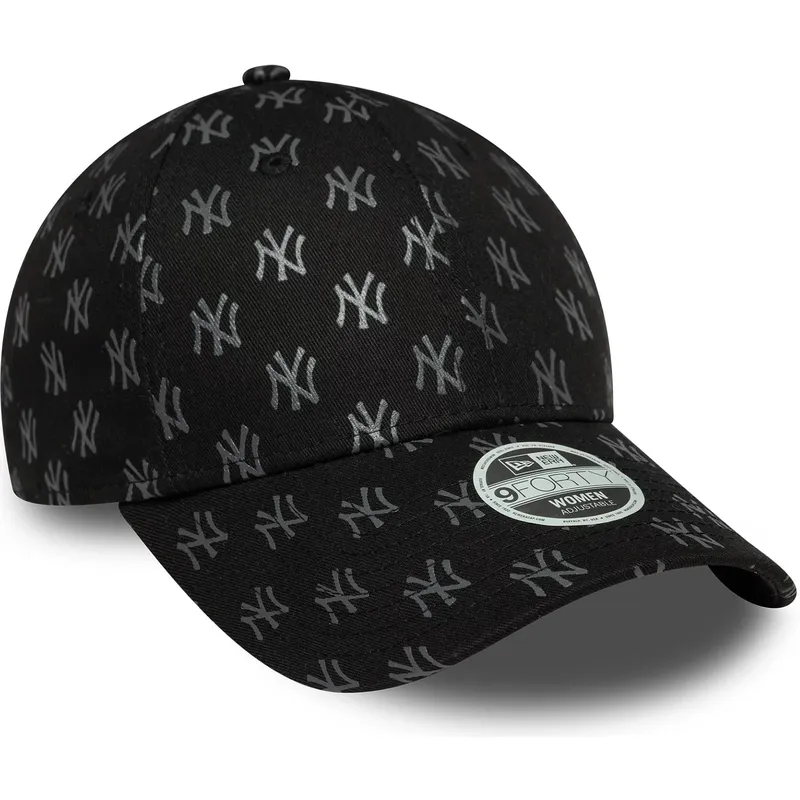 schwarze-gebogene-verstellbare-damenkappe-9forty-monogram-der-new-york-yankees-mlb-von-new-era