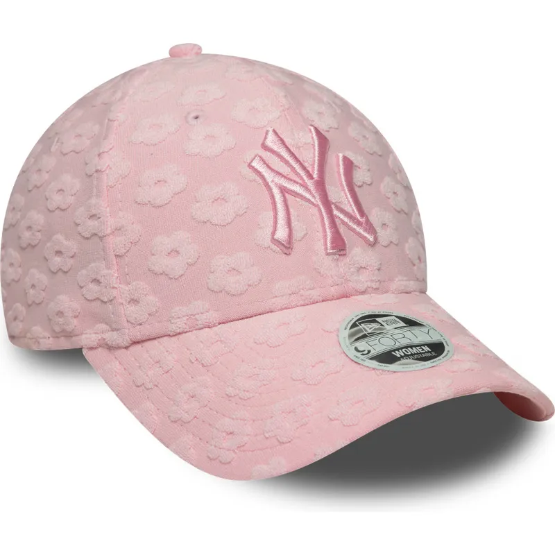 siltovka-zaoblena-ruzova-nastavitelny-9forty-floral-towelling-new-york-yankees-mlb-new-era