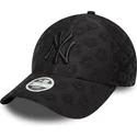 verstellbare-schwarze-damen-cap-9forty-floral-towelling-der-new-york-yankees-mlb-von-new-era