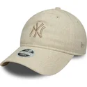 siltovka-zaoblena-bezova-nastavitelny-9twenty-linen-new-york-yankees-mlb-new-era