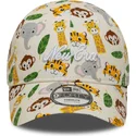 beige-gebogene-verstellbare-kappe-fur-kinder-9forty-all-over-print-safari-von-new-era