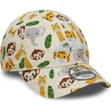new-era-9forty-all-over-print-safari-verstellbare-beige-kinder-cap-mit-gebogenem-schirm
