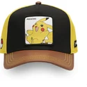 snapback-kappe-pikachu-pmk6-pik-pokemon-von-capslab-in-schwarz-gelb-und-braun-mit-gebogenem-schirm