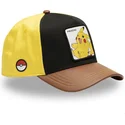 snapback-kappe-pikachu-pmk6-pik-pokemon-von-capslab-in-schwarz-gelb-und-braun-mit-gebogenem-schirm