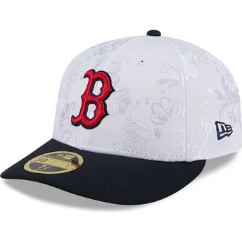 Marineblaue und weiße flache Fitted-Cap 59FIFTY Day Low Profile der Boston Red Sox MLB von New Era