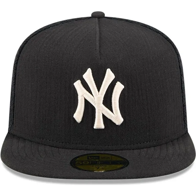 schwarze-enganliegende-flat-cap-59fifty-day-a-frame-der-new-york-yankees-mlb-von-new-era