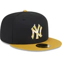 new-era-new-york-yankees-mlb-59fifty-day-schwarze-und-gelbe-fitted-kappe-mit-goldenem-logo