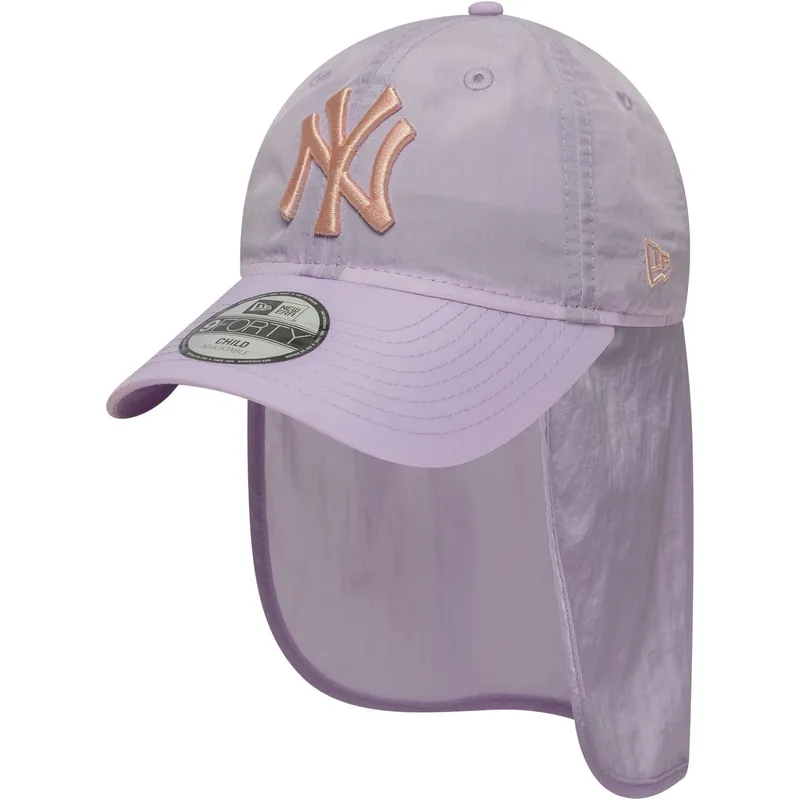 violette-gebogene-snapback-kappe-fur-kinder-9forty-sun-shield-der-new-york-yankees-mlb-von-new-era