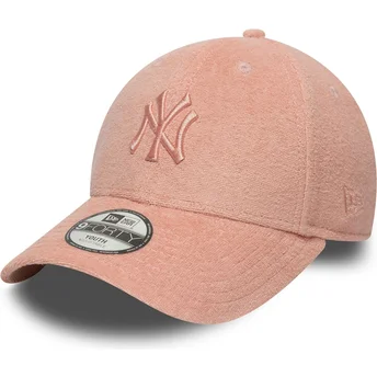 Verstellbare rosa Kinder-Cap 9FORTY Towelling der New York Yankees MLB von New Era