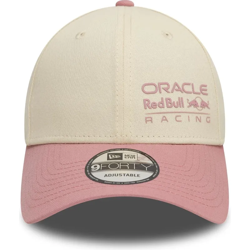 beige-und-rosa-verstellbare-curved-cap-9forty-contrast-von-red-bull-racing-formula-1-von-new-era