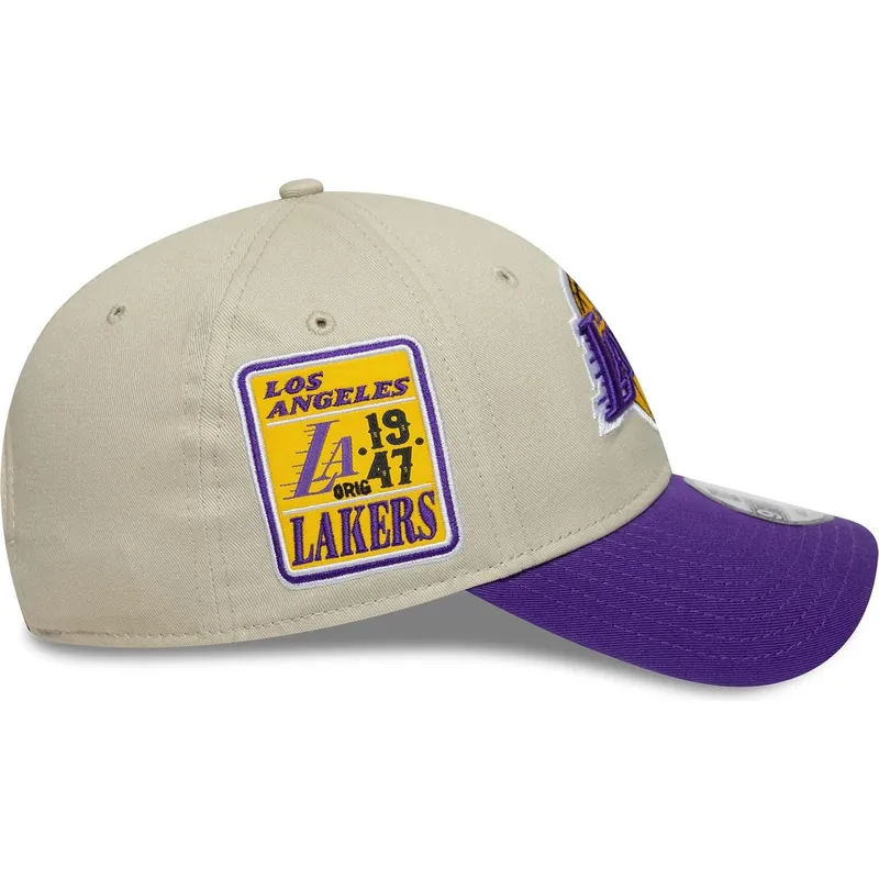 siltovka-zaoblena-bezova-nastavitelny-9forty-contrast-patch-los-angeles-lakers-nba-new-era