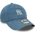 verstellbare-blaue-curved-cap-9twenty-denim-new-york-yankees-mlb-von-new-era