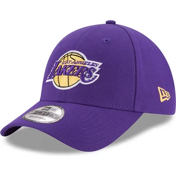 Violette gebogene verstellbare Kappe für Kinder 9FORTY The League der Los Angeles Lakers NBA von New Era