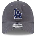 los-angeles-dodgers-mlb-9twenty-core-classic-graue-verstellbare-kappe-mit-gebogenem-schirm-und-blauem-logo-von-new-era
