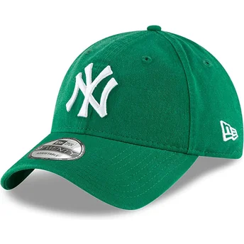 New Era MLB New York Yankees 9TWENTY Core Classic grüne verstellbare Kappe mit gebogenem Schirm