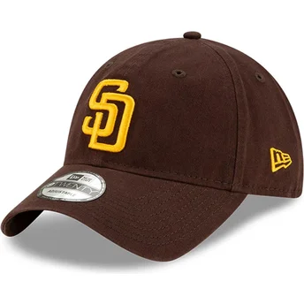 San Diego Padres MLB 9TWENTY Core Classic verstellbare braune Kappe mit gebogenem Schirm von New Era