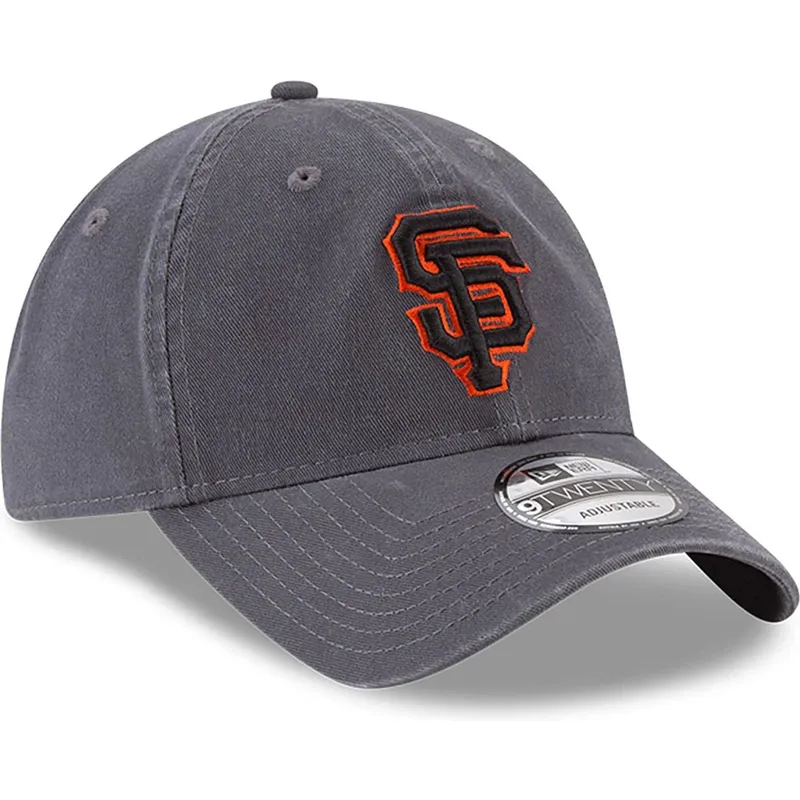 graue-verstellbare-curved-cap-9twenty-core-classic-der-san-francisco-giants-mlb-von-new-era