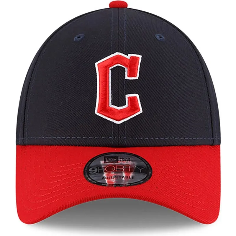 gebogene-marineblaue-und-rote-verstellbare-kappe-9forty-the-league-der-cleveland-guardians-mlb-von-new-era