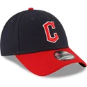 gebogene-marineblaue-und-rote-verstellbare-kappe-9forty-the-league-der-cleveland-guardians-mlb-von-new-era