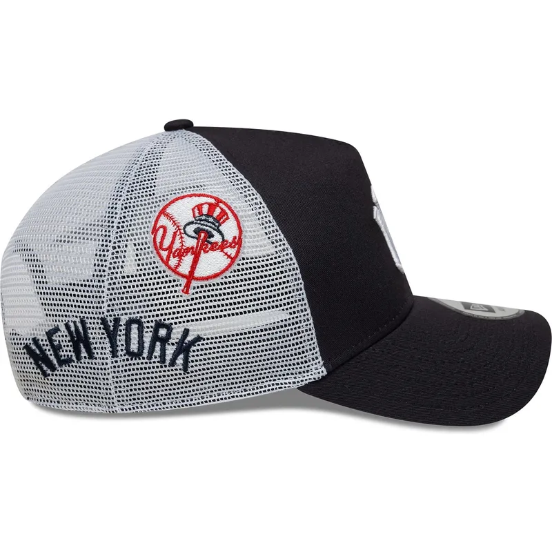 trucker-cap-marineblau-und-weiss-a-frame-multi-patch-von-new-york-yankees-mlb-von-new-era