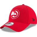 rote-verstellbare-curved-cap-9forty-the-league-der-atlanta-hawks-nba-von-new-era