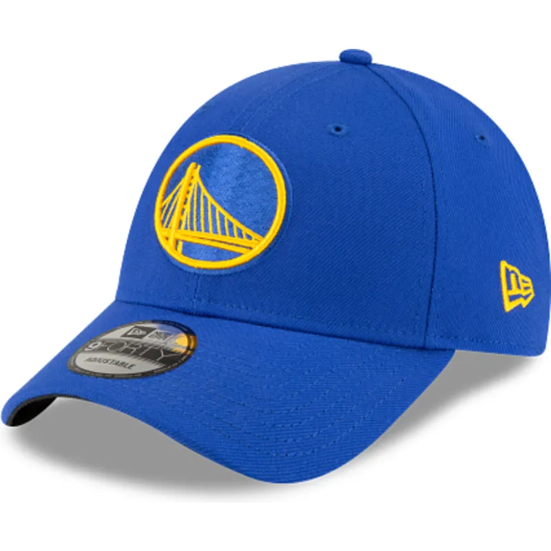 blaue-verstellbare-gebogene-kappe-9forty-the-league-der-golden-state-warriors-nba-von-new-era