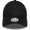 new-era-mlb-new-york-yankees-9twenty-bow-back-damen-verstellbare-schwarze-kappe-mit-gebogenem-schirm-und-schwarzem-logo